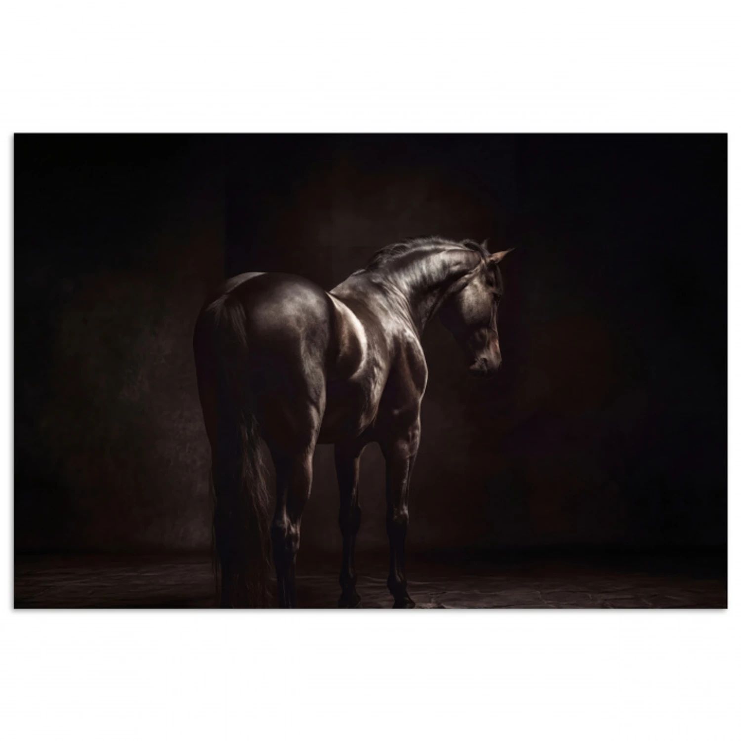 Krachtig - Paard - Donker poster papier klein -3d