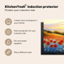 Klaproos - Bloemenveld - Kleurrijk Inductie beschermer vinyl 3mm middel -vsfeer2_ENG