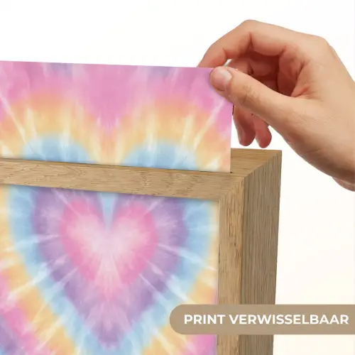 Hartvorm - Pastelkleuren - Tie Dye Light Box met kabel (Kinderlampje) klein -USP_websiteprintNL
