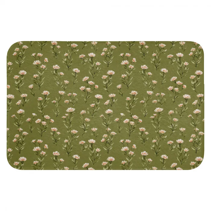 Landelijk - Bloemen -  Groen WCmat klein 1009 -3d