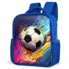 Neon - Voetbal - Kleurrijk Kinderrugzak - Blauw middel -schuin