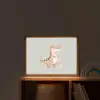 Dino  - Bloemen - Blauw - Stippen Light Box met batterij (Wandlamp kind) middel -sfeer1_kind