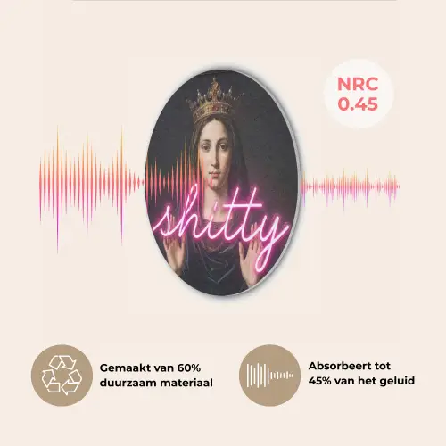 Ironisch - Tekst - Neon Akoestische PET Vilt - Rond klein -USP_NL