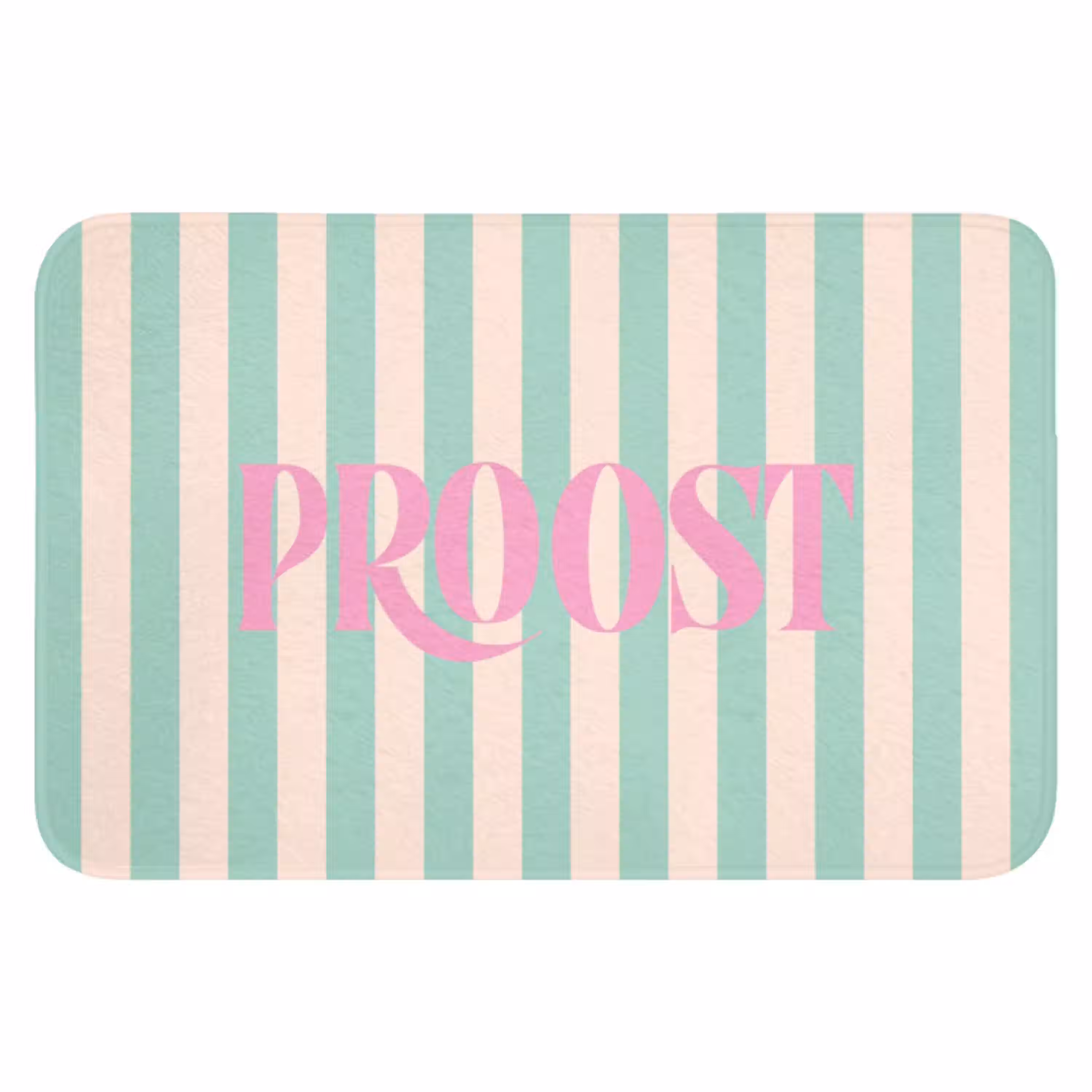 Roze - Groen - Strepen - Proost WCmat klein -3d