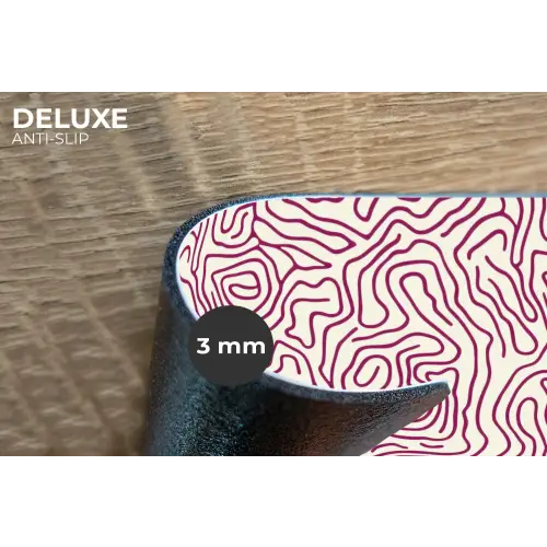 Kronkelende lijn - Magenta - Crème Placemat vinyl groot 368 -closeup