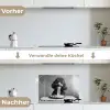 Poedel - Hond - Zwart - Wit - Schattig - Pasta keuken achterwand spatscherm klein -voor_na_DE