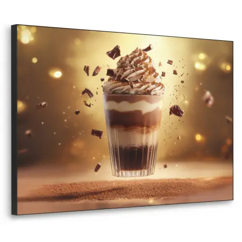 Dessert - Chocolade - Zoet - Eten Textielframe zwart klein -3d
