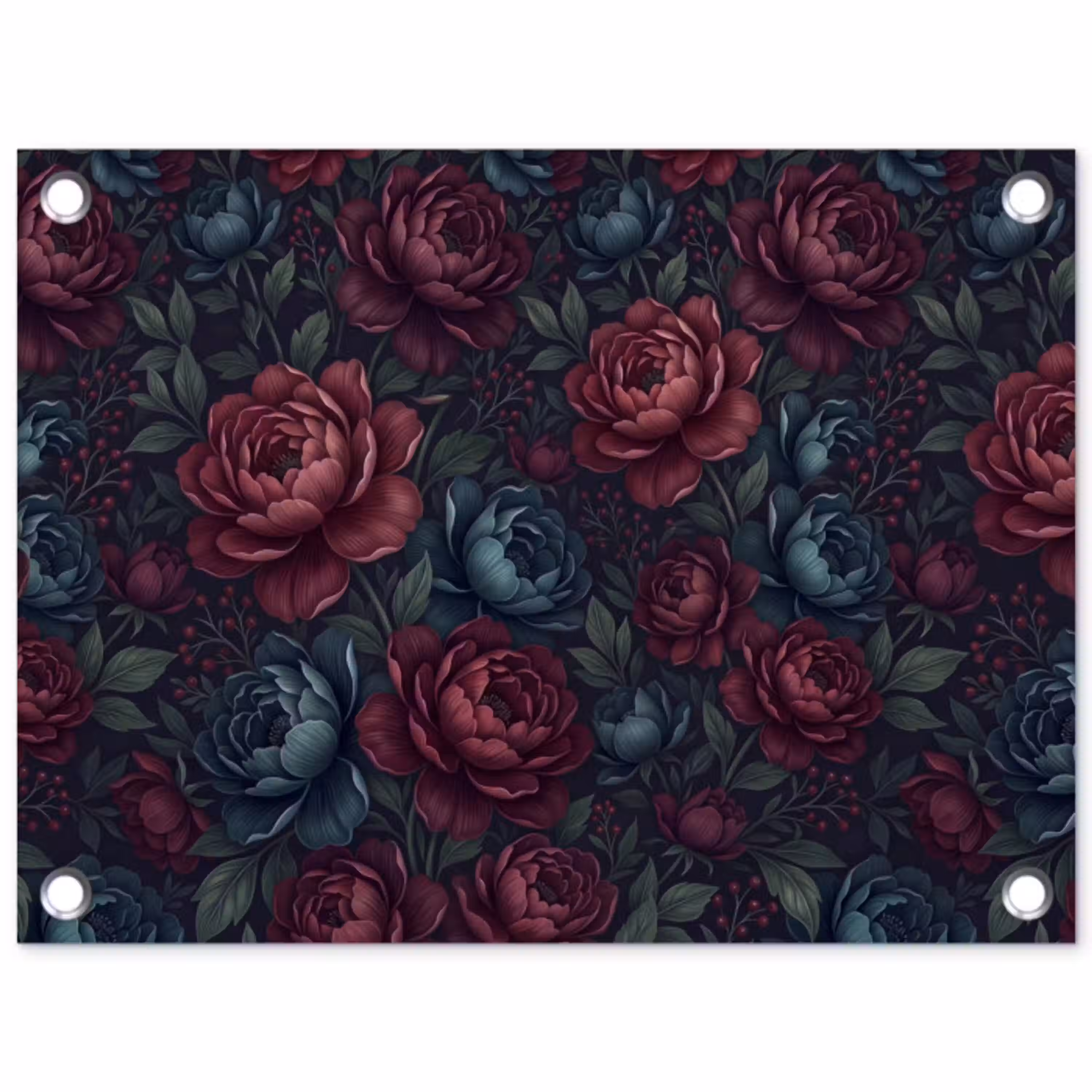 Bloemen - Patroon - Natuur - Klassiek - Donker tuinposter los doek klein -3d