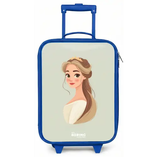 Prinses met een tiara - Groen Kinderkoffer - Blauw klein -zz3dotto