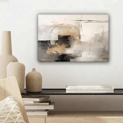 Kunst - Abstract - Grijs - Industrieel canvas 2cm klein -sfeer6