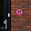 Roze - Blokjes - Klassiek Naambord Rond klein -sfeer1-rond-XS