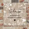 Beiges Blumenmuster - Elegant Naambord Vierkant klein -sfeer2