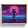 Astronaut - Maan - Roze - Sterrennevels Dienblad Rechthoek middel -z3d_shopping