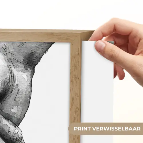 Handen - Zwart wit - Modern - Kunst Light Box met batterij (Wandlamp) middel -USP_websiteprintNL