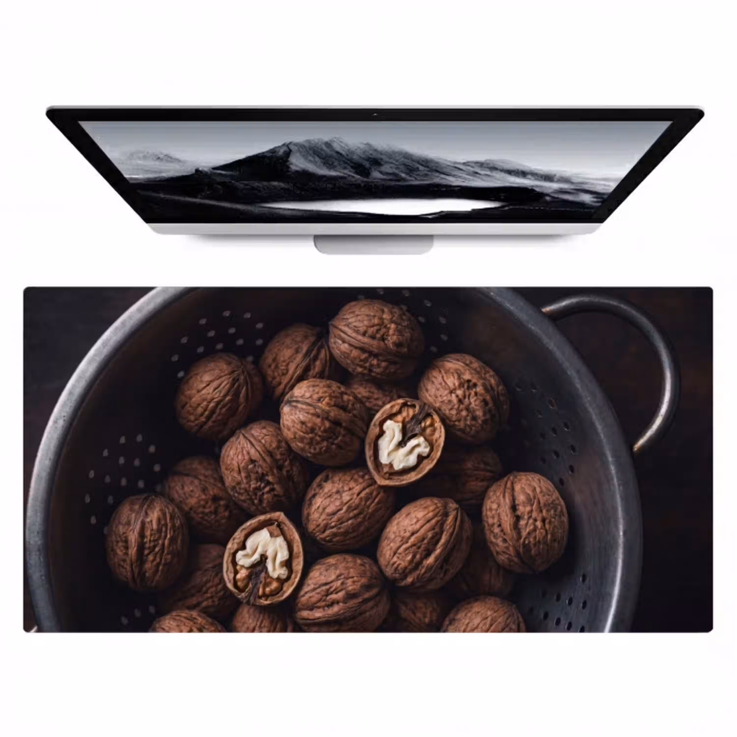 Walnoot - Eten - Donker Muismat XXL klein -zzz3d
