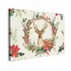 Kerstkrans - Hert - Hulst - Rood canvas 2cm klein -z3d