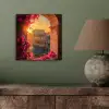 Colosseum - Rome - Roze Bloemen aluminium wit klein -sfeer2