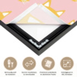 Katten - Patroon - Roze Textielframe zwart klein 947 -USP_closeupNL
