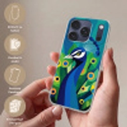 Pauw - Cirkels - Blauw Telefoonhoesje iPhone 17 Pro klein -sfeer3_DE