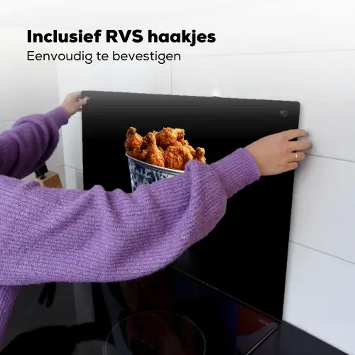 Kip - Bucket - Delfts blauw - Lekker Inductie beschemer met haakjes klein -ky-ophangen-nl