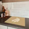Bananen - Beige - Lijntekening - Minimalistisch Inductie beschermer vinyl 3mm middel -sfeer3