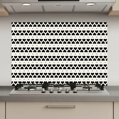 Harten - Lijn - Wit - Zwart keuken achterwand spatscherm klein 900 -3d_website