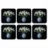 Wit - Bloemen - Tulpen - Vaas onderzetter kurk middel -3d