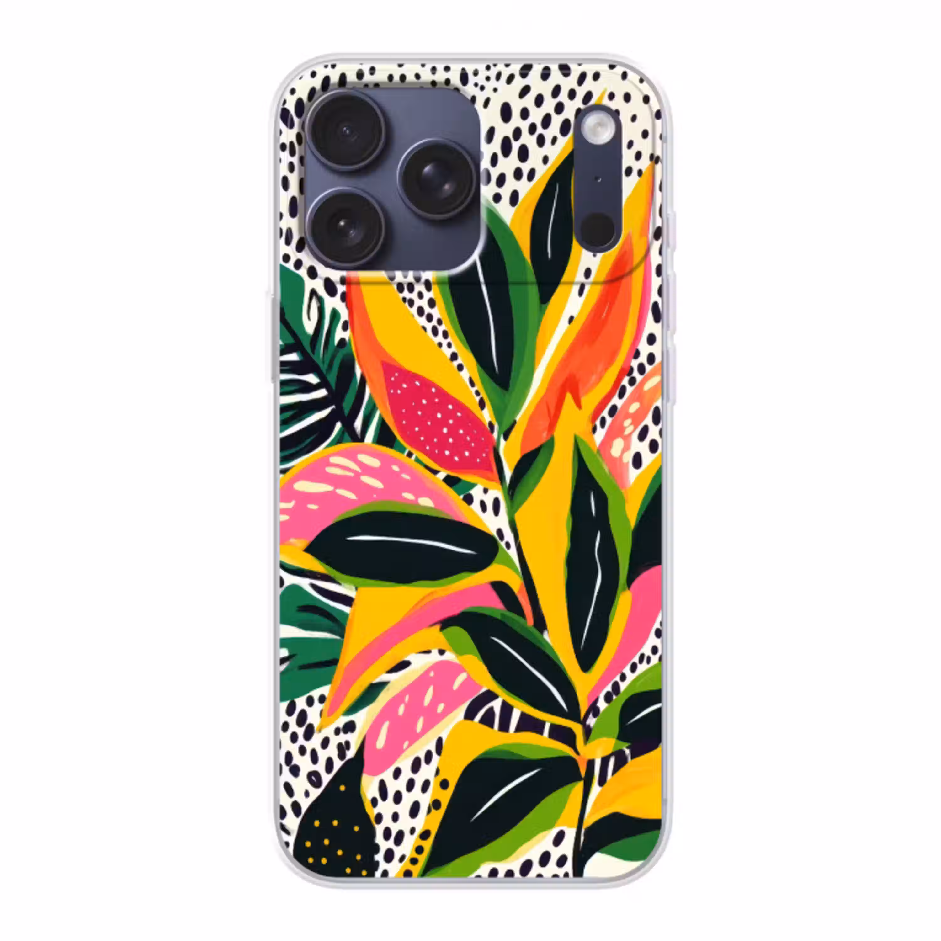 Tropisch - Bladeren - Zwart - wit Telefoonhoesje iPhone 17 Pro Max klein -3d