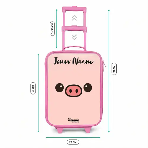 Kawai - Varken - Roze Kinderkoffer - Roze klein -productfoto_formaten