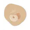 Perzik - Lijntekening - Pit - Beige Wandcirkel Organisch Forex 3mm klein -3d
