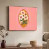Illustratie - Bloemen - Rand - Roze Textielframe zwart klein -sfeer3