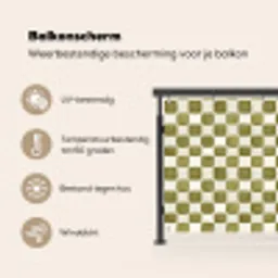 Schaak - Patroon - Groen Balkonbeschermer Duitsland klein 596 -specs_NL
