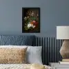 Vaas met bloemen - Schilderij van Rachel Ruysch fotolijst zwart zonder passe partout klein -sfeer3