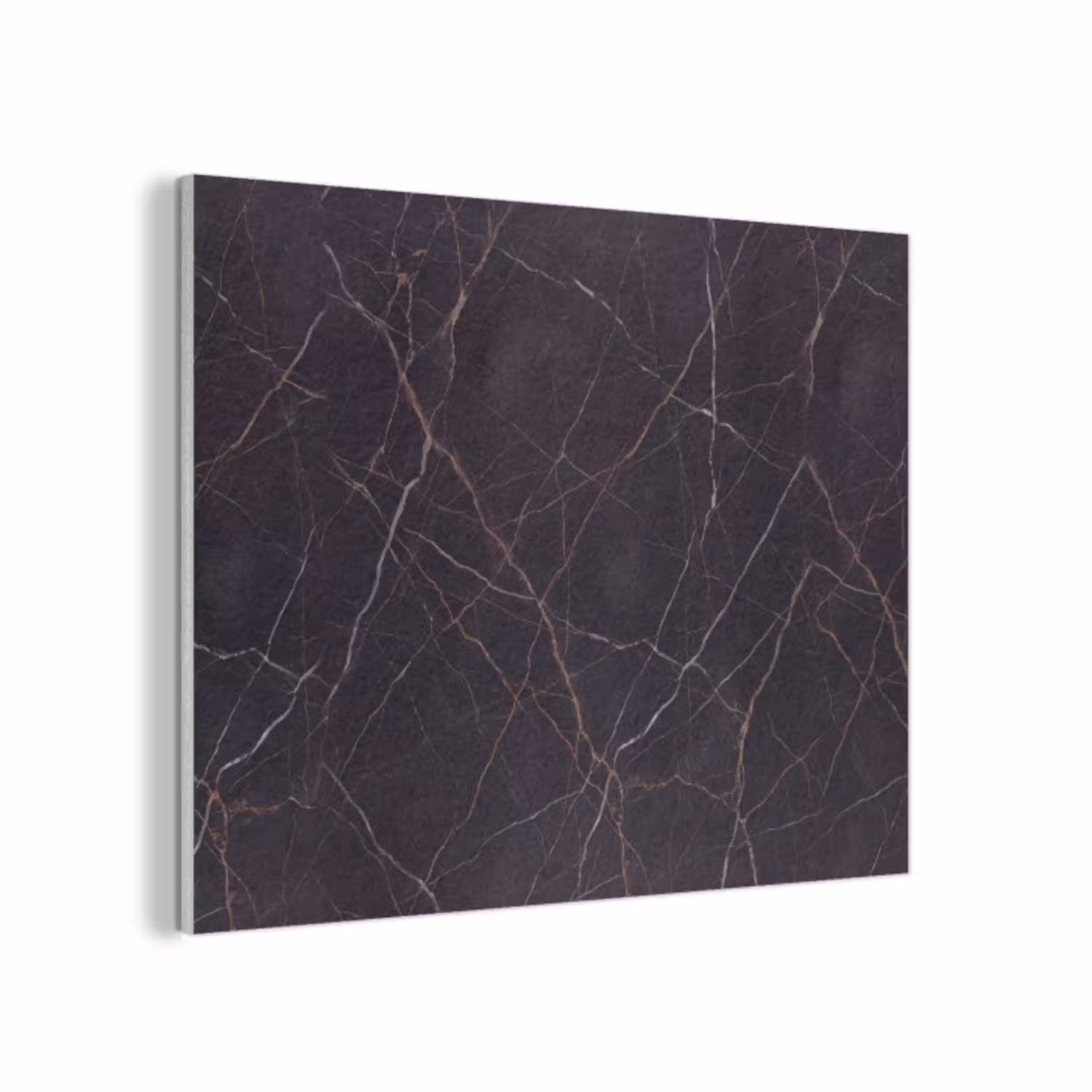 Natuursteen - Marmerpatroon - Abstract - Modern - Zwart - Goud PET vilt klein -3d
