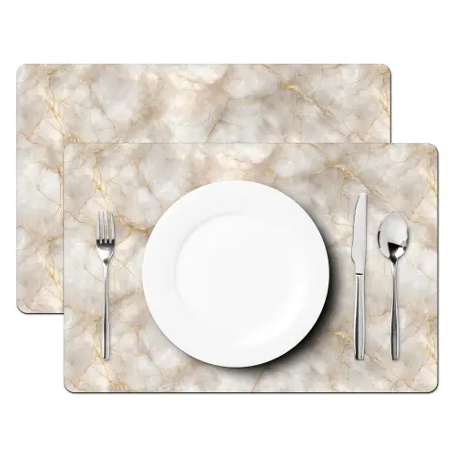 Zandkleurig - Marmer - Natuursteen Placemat vinyl groot 368 -zzsfeer2_Kitchenyeah-website