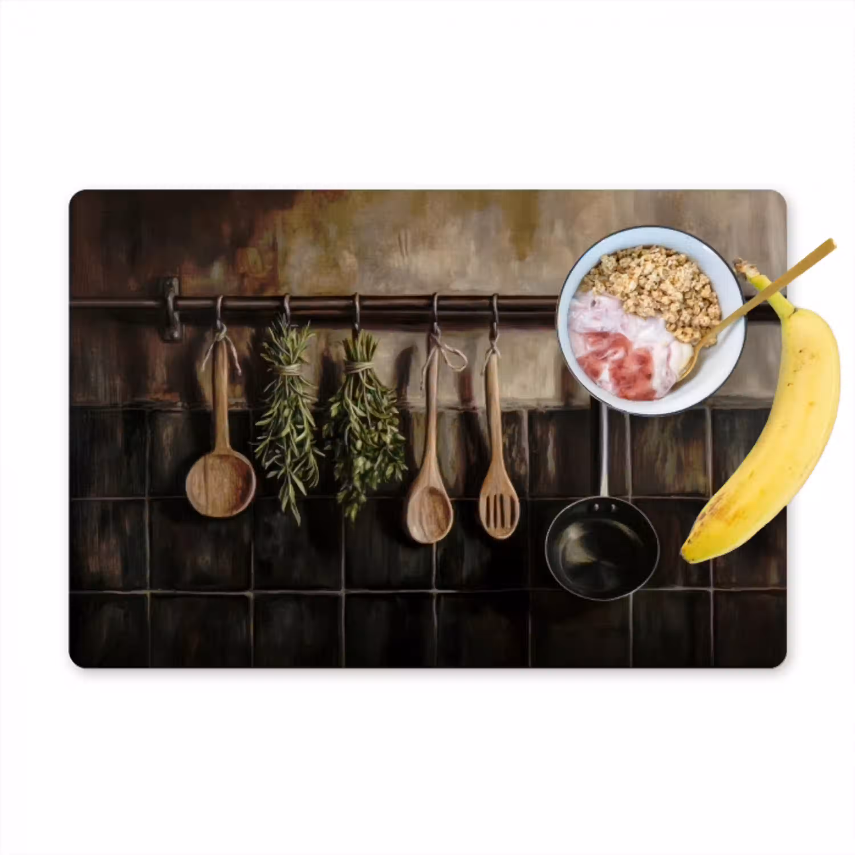 Keukengerei - Rustiek - Tegels - Kruiden Placemat vinyl groot -zzzproduct_Kitchenyeah-website