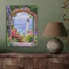 Doorkijk - Vuurtoren - Bloemen - Uitzicht PET vilt klein -sfeer2