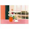 Bloemen - Koffie - Raam poster papier klein -3d
