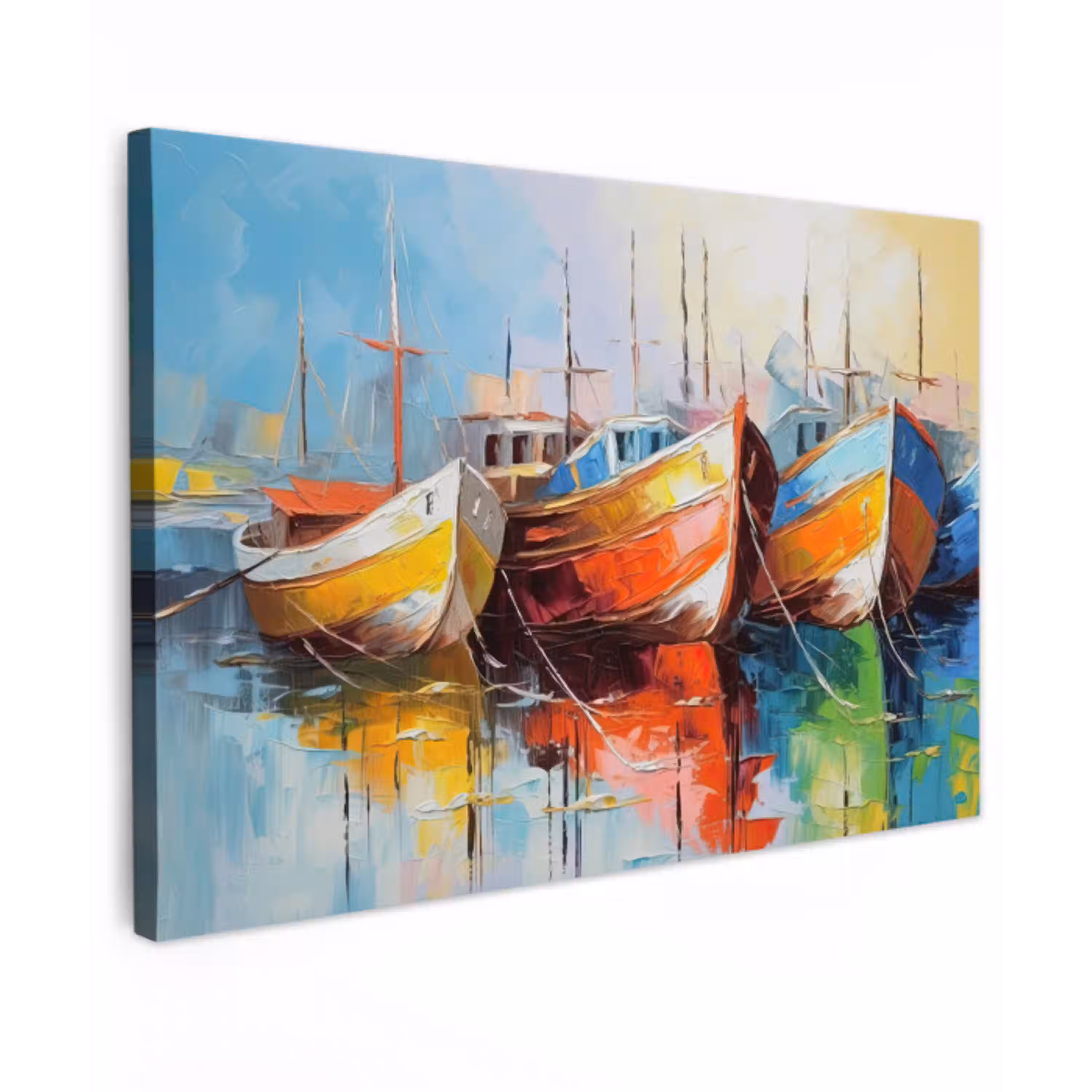 Boten - Kunst - Kleuren - Schilderij canvas 2cm klein -z3d