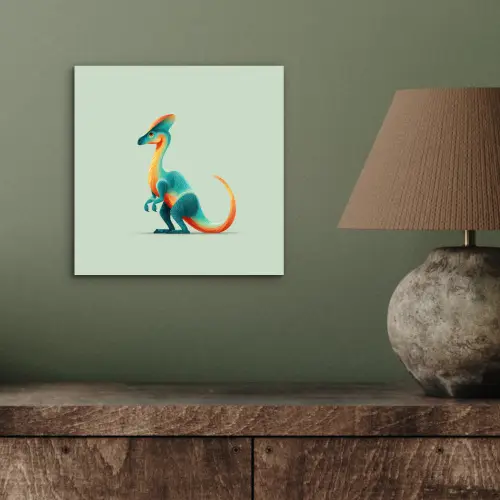 Staart - Dino - Minimalistisch - Blauw aluminium wit klein -sfeer2