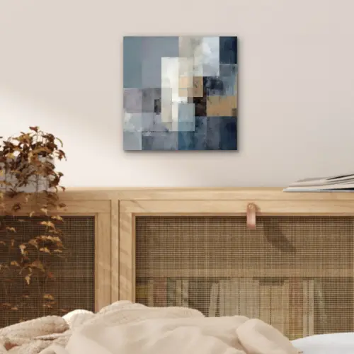 Rechthoeken - Abstract - Blauw aluminium wit klein -sfeer3