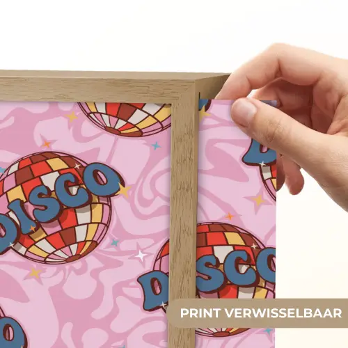Disco - Bal - Patroon - Roze Light Box met batterij (Wandlamp) middel 907 -USP_websiteprintNL