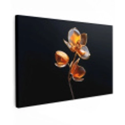 Bloem - Orchidee - Oranje Tuinposter op houten frame 2 cm dik klein -3d
