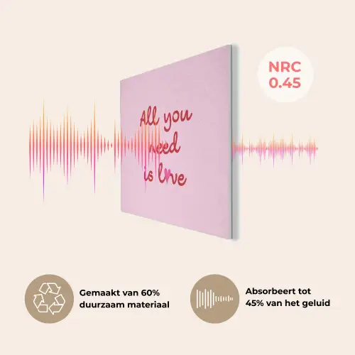 Tekst - Roze - Love - Hart PET vilt klein -USP_NL