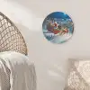 Kerstman - Rendier - Kerst - Sneeuw Akoestische PET Vilt - Rond klein -sfeer4
