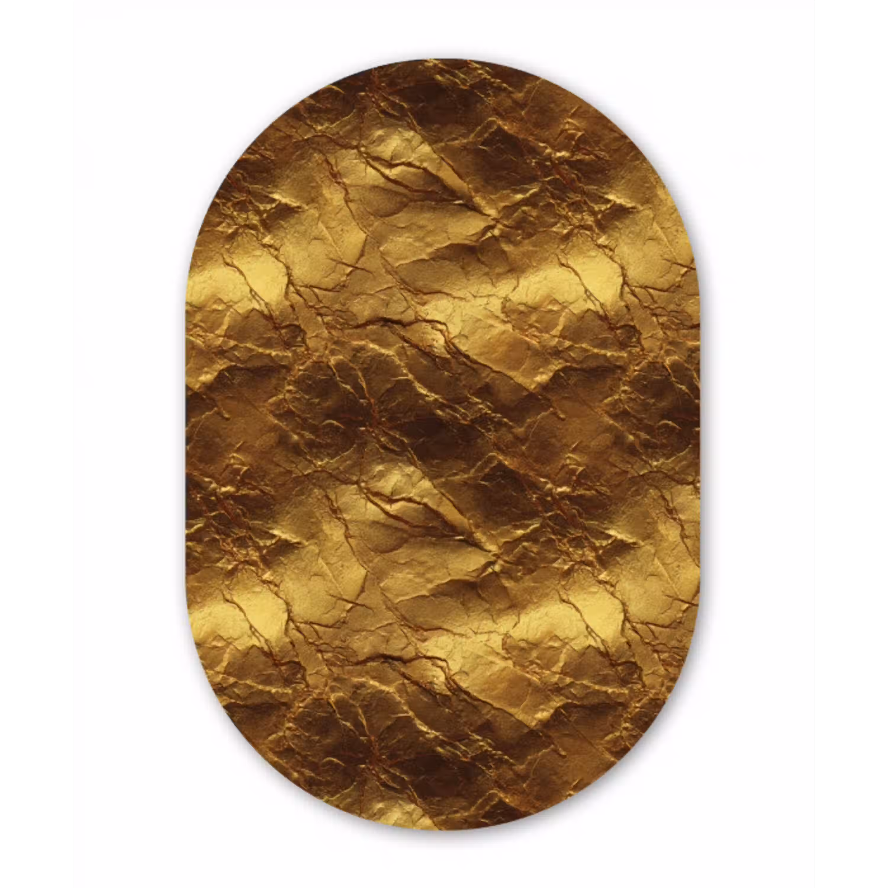 Bladgoud - Textuur  - Goud Wandcirkel Ovaal Forex klein 630 -3d