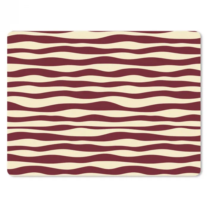 Golven - Rood - Patroon - Crème muismat rubber klein 262 -3d