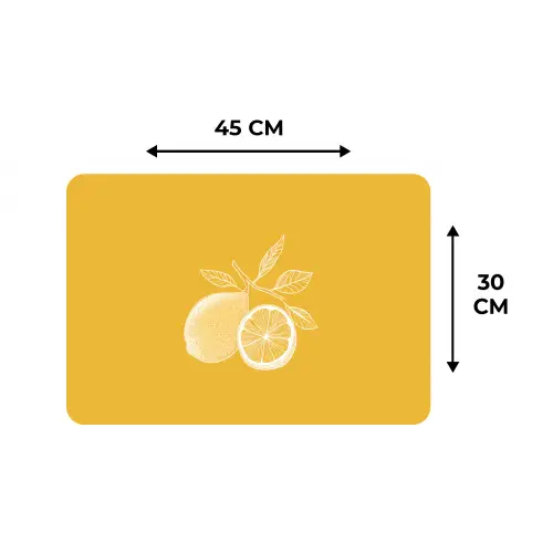 Citroenen - Illustratie - Minimalistisch - Geel Placemat vinyl groot -specs