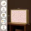 Doolhofpatroon - Roze - Wit - Abstract Light Box met batterij (Wandlamp) middel 907 -USP_websiteoverzichtNL