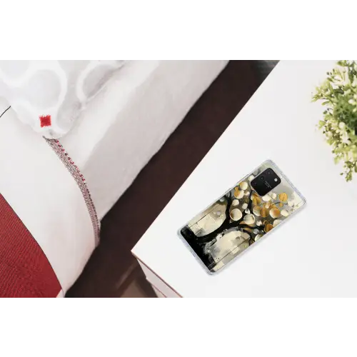 Boom - Abstract - Beige - Goud - Zwart Telefoonhoesje Samsung Galaxy S10 Lite klein -kamerS10Lite